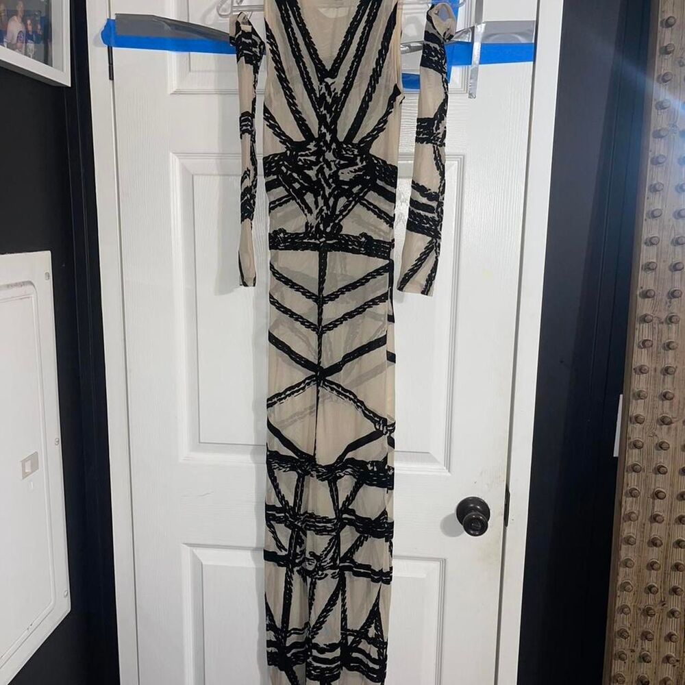Shibari Maxi Dress Sheer Size XXS Detached Sleeves - Picture 4 of 5
